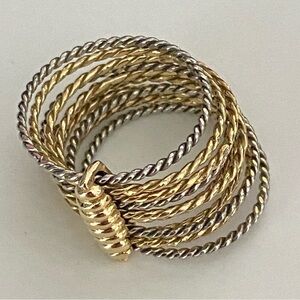 RARE Cartier Vintage Stacked Rope Ring -10 Bands